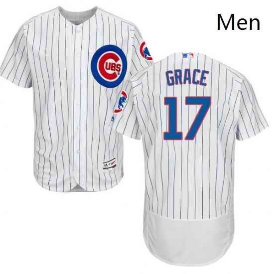 Mens Majestic Chicago Cubs 17 Mark Grace White Home Flex Base Authentic Collection MLB Jersey